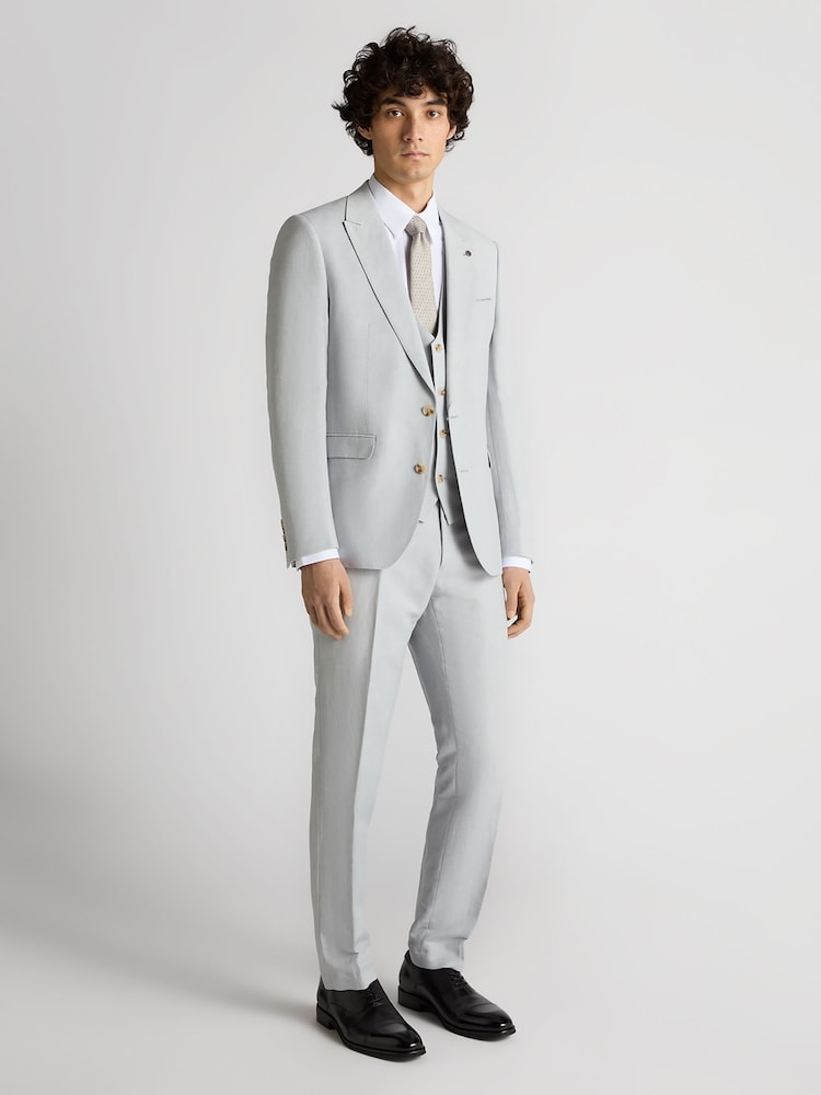 Blau - Remus Uomo Tapered Fit Linen-Blend Suit Jacket - Bild 2 von 4
