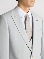 Blau - Remus Uomo Tapered Fit Linen-Blend Suit Jacket - Bild 4 von 4