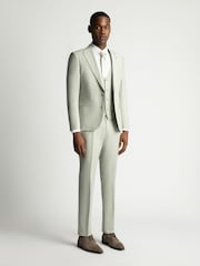 Grün - Remus Uomo Tapered Fit Linen-Blend Suit Jacket - Bild 2 von 6