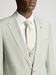 Grün - Remus Uomo Tapered Fit Linen-Blend Suit Jacket - Bild 4 von 6
