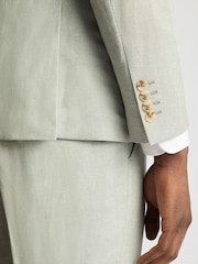 Grün - Remus Uomo Tapered Fit Linen-Blend Suit Jacket - Bild 5 von 6