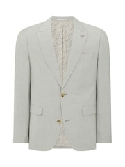 Grün - Remus Uomo Tapered Fit Linen-Blend Suit Jacket - Bild 6 von 6