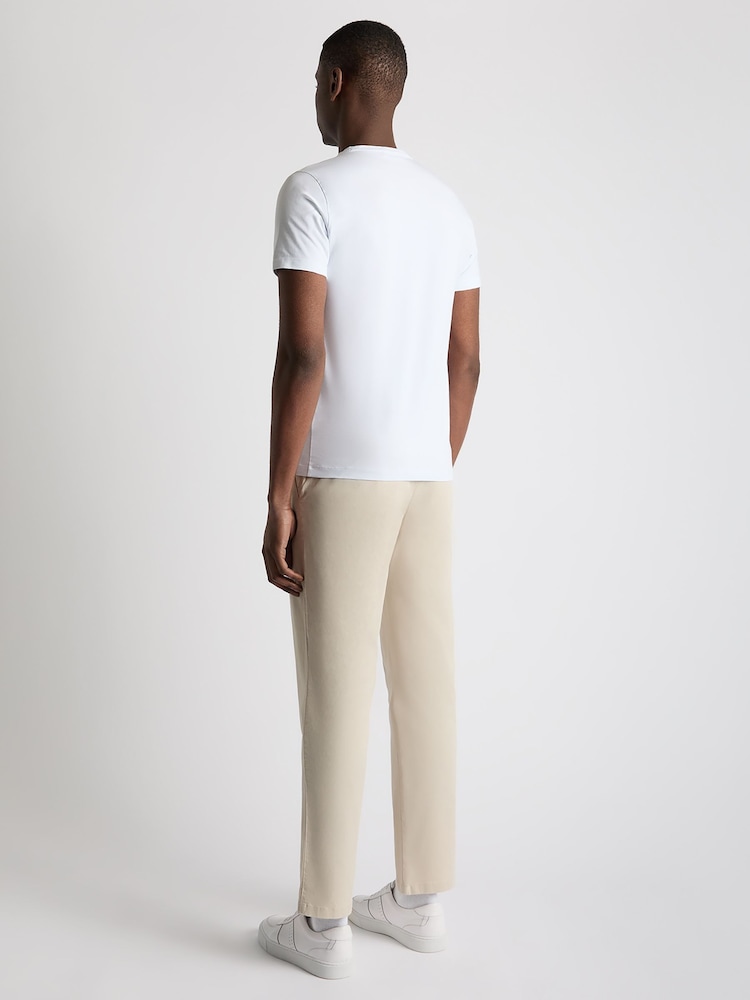 Кремовий - Remus Uomo прямий крій Cotton Стрейчевий штани чинос - Image 3 of 6