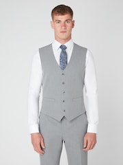 Remus Uomo Grey Tapered Fit Stretch Waistcoat - Image 1 of 5