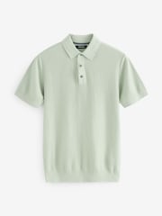 Remus Uomo Green Slim Fit 100% Cotton Interest Fabric Polo Shirt - Image 1 of 1