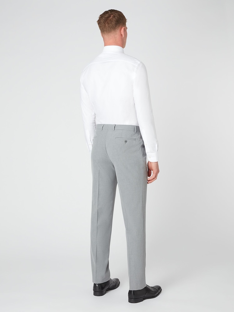 Remus Uomo Grey Tapered Leg Stretch Formal Trousers - Image 2 of 5