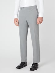 Remus Uomo Grey Tapered Leg Stretch Formal Trousers - Image 3 of 5