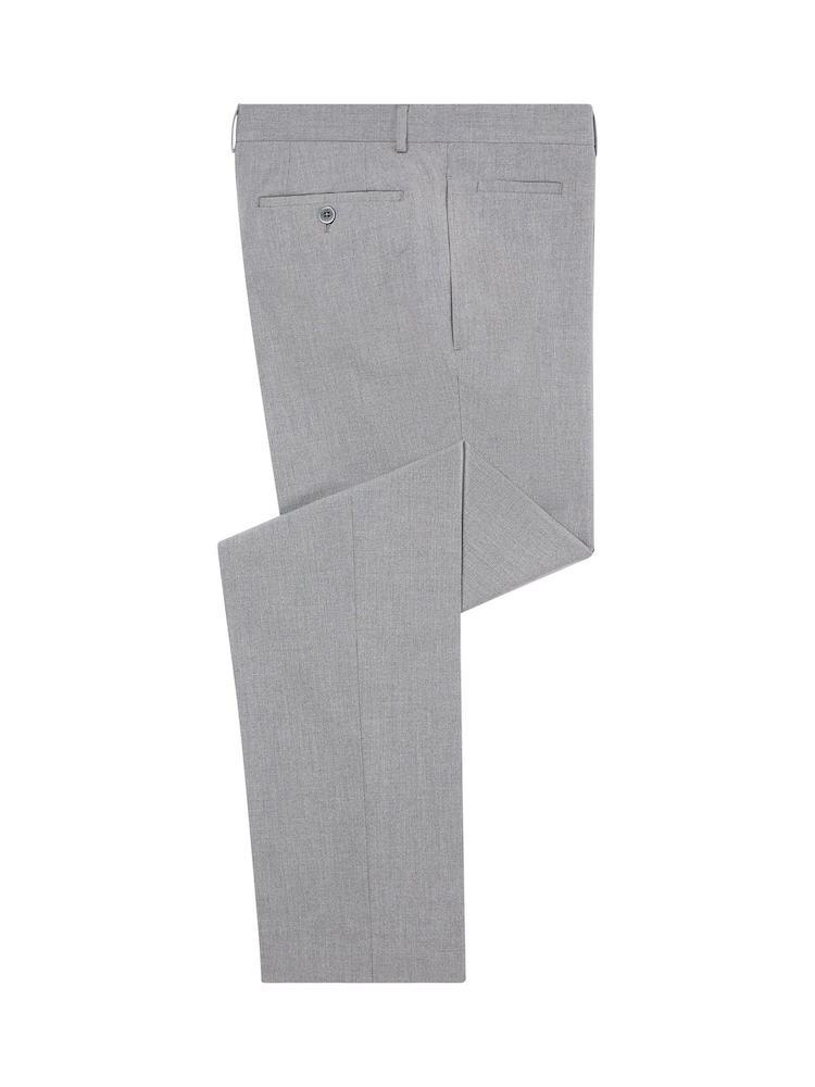Remus Uomo Grey Tapered Leg Stretch Formal Trousers - Image 5 of 5