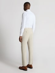 Natur - Remus Uomo Tapered Fit Linen-Blend Smart Trousers - Bild 3 von 6
