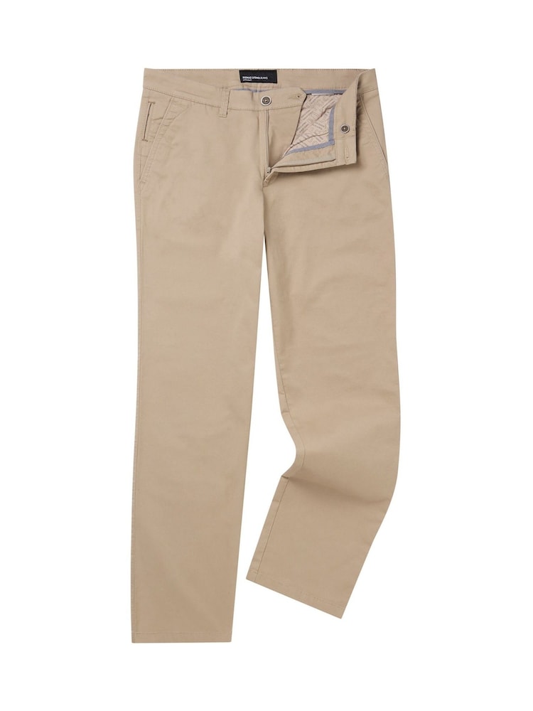Remus Uomo Natural Straight Leg Cotton Stretch Chino Trousers - Image 6 of 6