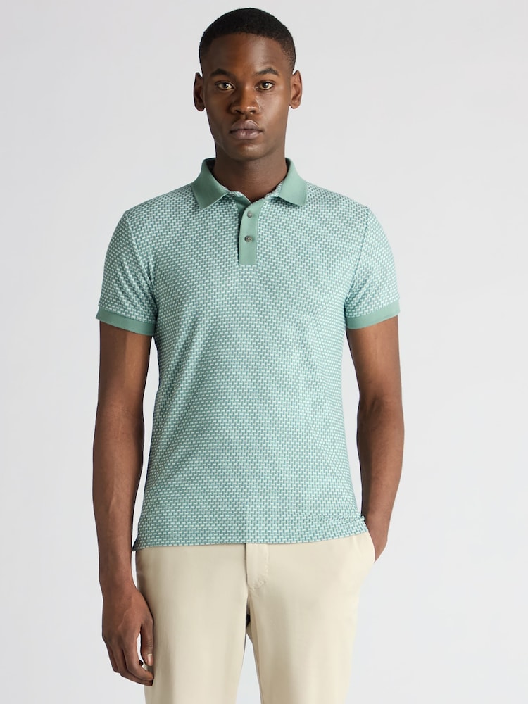 Remus Uomo Green Tapered Fit Cotton-Blend Polo Shirt - Image 1 of 6