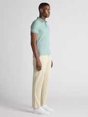 Remus Uomo Green Tapered Fit Cotton-Blend Polo Shirt - Image 4 of 6