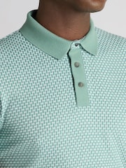 Remus Uomo Green Tapered Fit Cotton-Blend Polo Shirt - Image 5 of 6