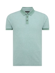 Remus Uomo Green Tapered Fit Cotton-Blend Polo Shirt - Image 6 of 6
