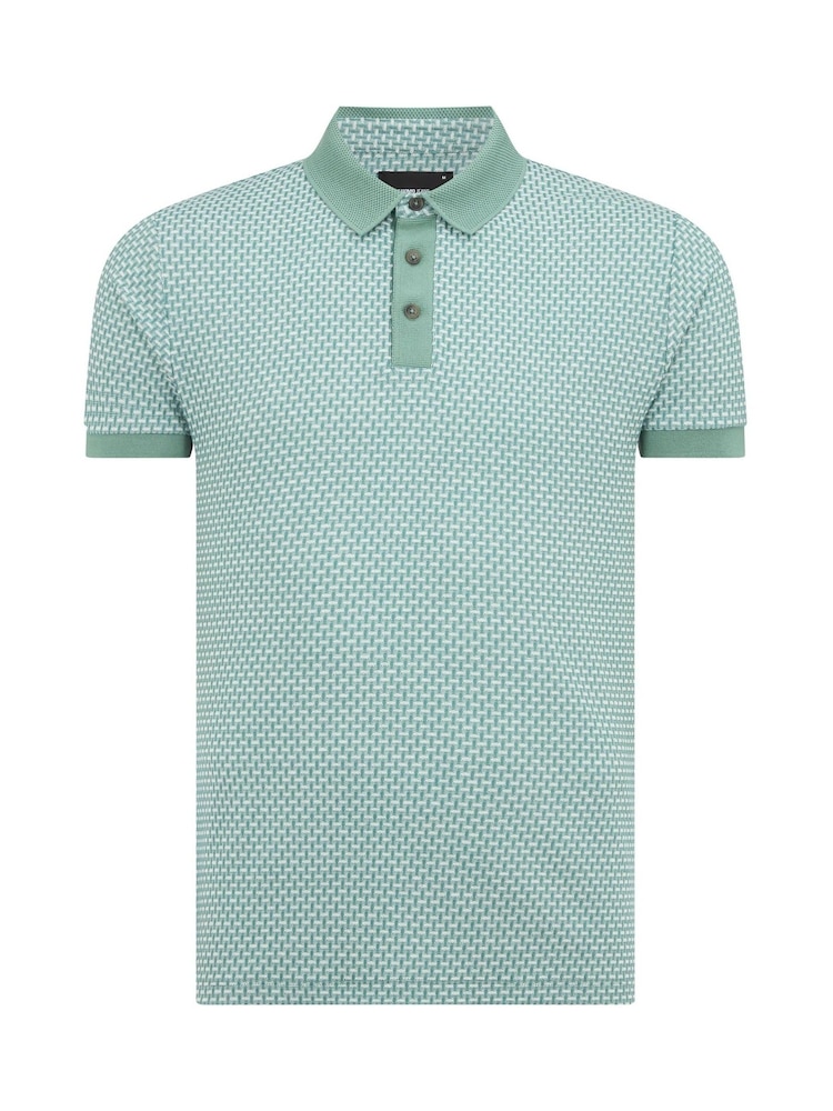 Remus Uomo Green Tapered Fit Cotton-Blend Polo Shirt - Image 6 of 6