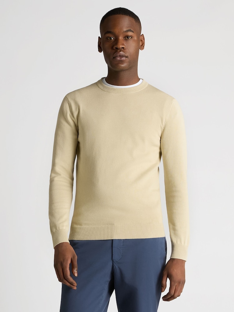 Remus Uomo Yellow Tapered Fit 100% Cotton Crew Neck Jumper - Image 1 of 6 Remus Uomo Yellow Tapered Fit 100% Cotton Crew Neck Jumper - Image 1 of 6