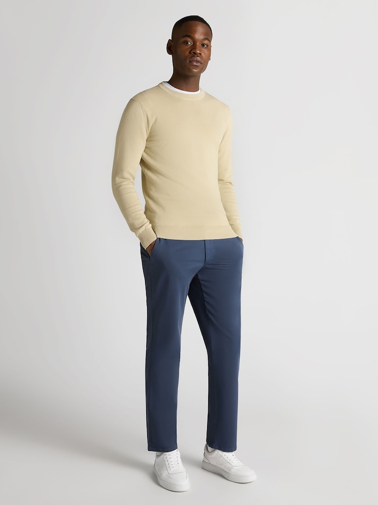 Remus Uomo Yellow Tapered Fit 100% Cotton Crew Neck Jumper - Image 2 of 6 Remus Uomo Yellow Tapered Fit 100% Cotton Crew Neck Jumper - Image 2 of 6