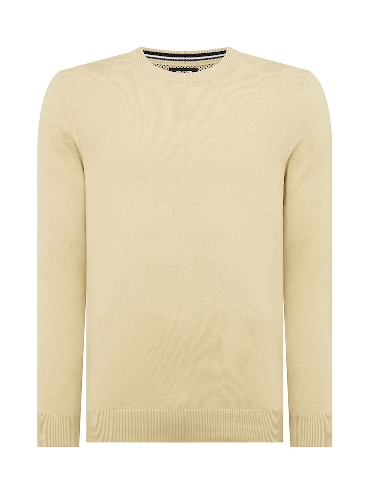 Remus Uomo Yellow Tapered Fit 100% Cotton Crew Neck Jumper - Image 6 of 6 Remus Uomo Yellow Tapered Fit 100% Cotton Crew Neck Jumper - Image 6 of 6