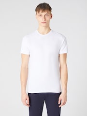 Weiß - Remus Uomo Tapered Fit Cotton Stretch T-Shirt - Bild 1 von 5