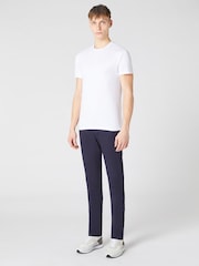 Weiß - Remus Uomo Tapered Fit Cotton Stretch T-Shirt - Bild 2 von 5