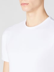 Weiß - Remus Uomo Tapered Fit Cotton Stretch T-Shirt - Bild 4 von 5