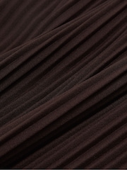 Reiss Burgundy Pippa Pleated Jersey Midi Skirt - Image 6 of 6