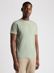 Grau - Remus Uomo Tapered Fit Cotton Stretch T-Shirt - Bild 1 von 5