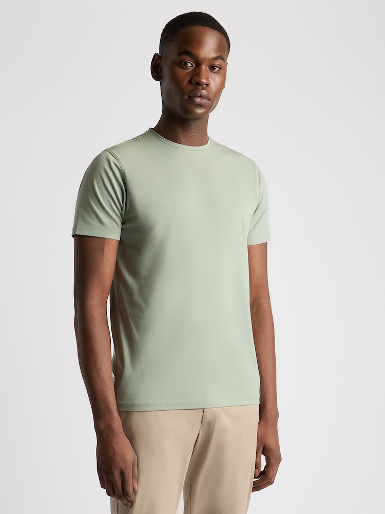 Grau - Remus Uomo Tapered Fit Cotton Stretch T-Shirt - Bild 1 von 5