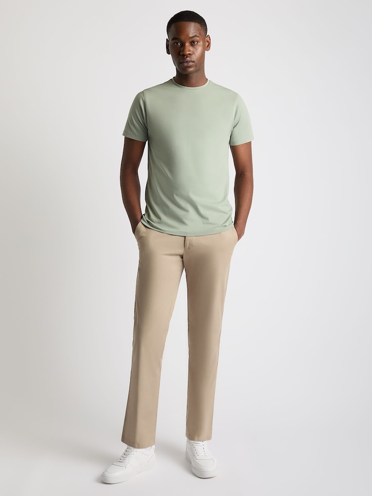 Grau - Remus Uomo Tapered Fit Cotton Stretch T-Shirt - Bild 2 von 5