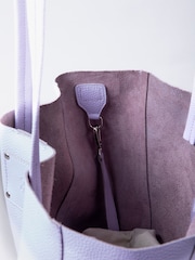Lakeland Leather Purple Tarn Leather Bucket Bag - Image 5 of 6