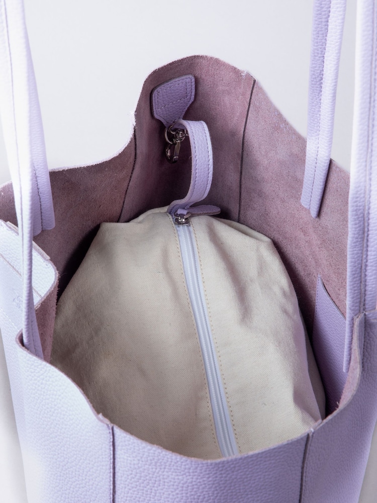 Lakeland Leather Purple Tarn Leather Bucket Bag - Image 6 of 6