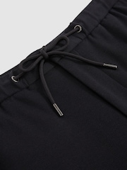 Reiss Navy Gerrard Slim Fit Jersey Drawstring Suit Trousers - Image 5 of 5