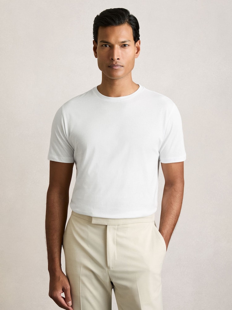 Reiss White/Navy/Airforce Blue Bless 3 Pack Cotton Crew-Neck T-shirts 3 Pack - Image 2 of 6