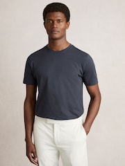 Reiss White/Navy/Airforce Blue Bless 3 Pack Cotton Crew-Neck T-shirts 3 Pack - Image 5 of 6