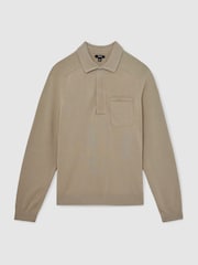 Reiss Light Sage Green Clinton Cotton Concealed Placket Polo Shirt - Image 2 of 5