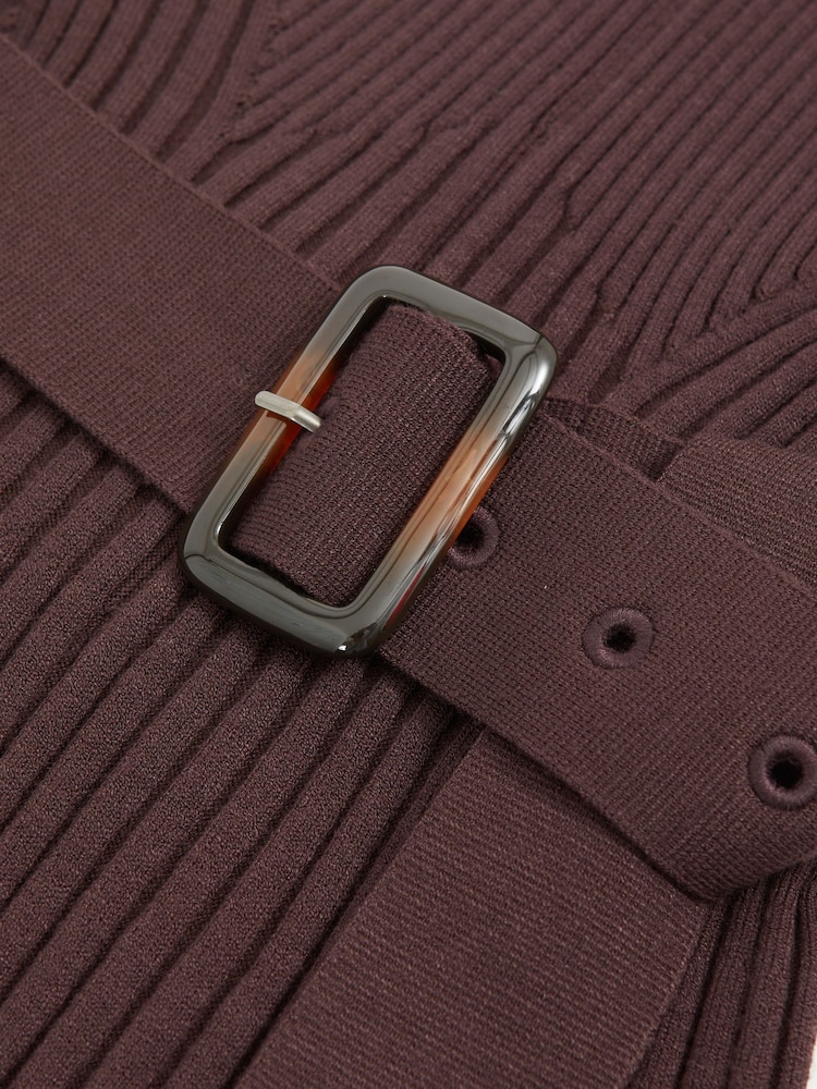 Reiss Vivi Rib-Knit Roll-Neck Belted Mini Dress - صورة 6 من 6