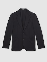 Reiss Navy Gerrard Slim-Fit Single-Breasted Jersey Suit Blazer - Image 2 of 7