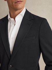 Reiss Navy Gerrard Slim-Fit Single-Breasted Jersey Suit Blazer - Image 3 of 7