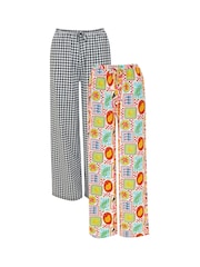 Черный - Threadbare Jersey Wide Leg 100% Cotton Trousers 2 Pack - Изображение 1 из 5