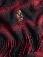 Polo Ralph Lauren Red Holiday Bear Print Beanie & Scarf Gift Set - Image 3 of 3