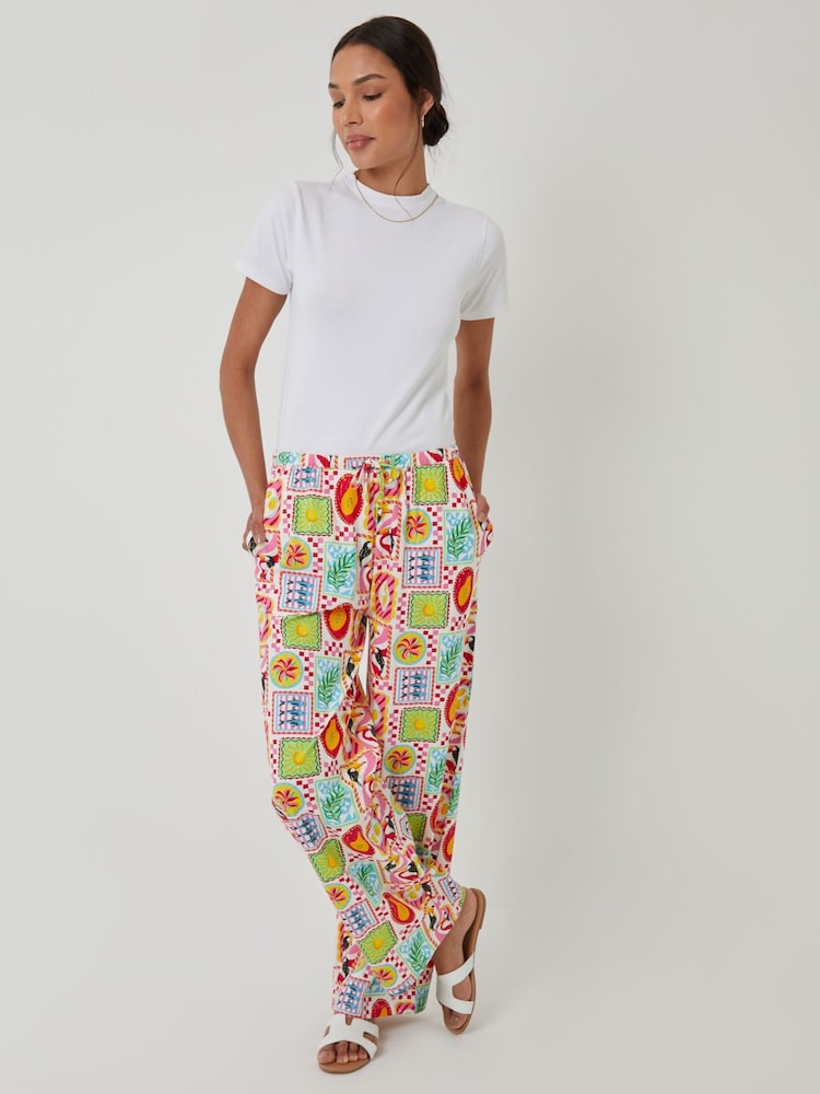 Threadbare Red Jersey Wide Leg Trousers - Image 5 of 5