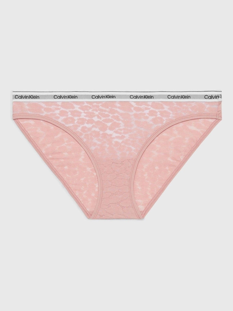 Calvin Klein Pink Lace Bikini Briefs - Image 1 of 3