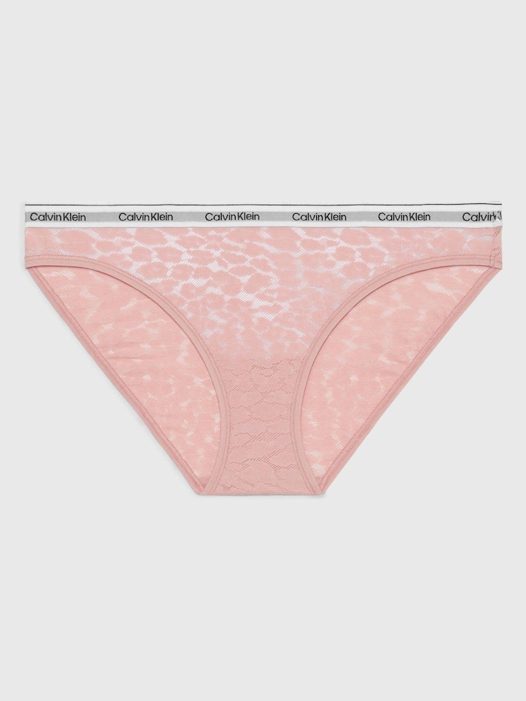 Calvin Klein Pink Lace Bikini Briefs - Image 2 of 3