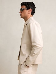 Bež - Reiss Preach Lyocell-Cotton Zip-Through Twill Jacket - Slika 5 iz 6