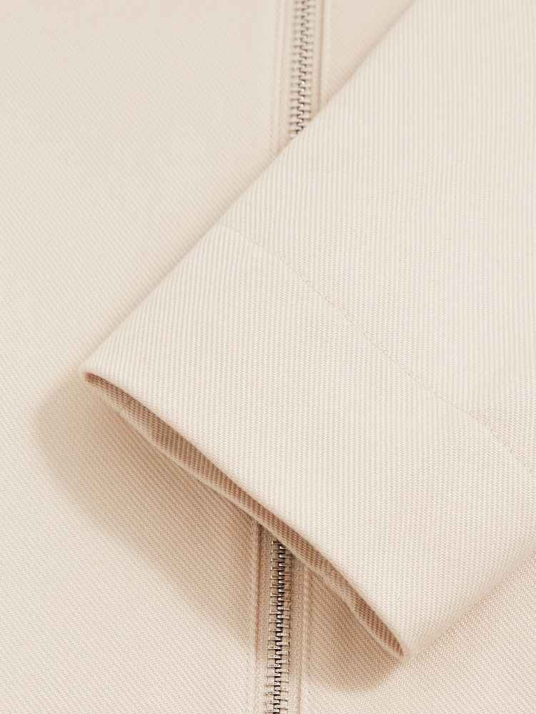 Bež - Reiss Preach Lyocell-Cotton Zip-Through Twill Jacket - Slika 6 iz 6