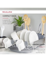 Kitchen Aid Grey Space Saving Compact Dish Drying Rack - Image 4 of 5
