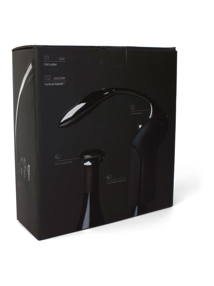 RABBIT Black Vertical Corkscrew Foil Easy Use Cutter - Image 2 of 4 RABBIT Black Vertical Corkscrew Foil Easy Use Cutter - Image 2 of 4