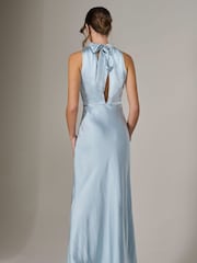 Jolie Moi Blue Halter Neck Maxi Dress - Image 2 of 6