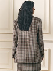Laura Ashley Brown Heritage Dogtooth Check Blazer with Wool - Image 2 of 7
