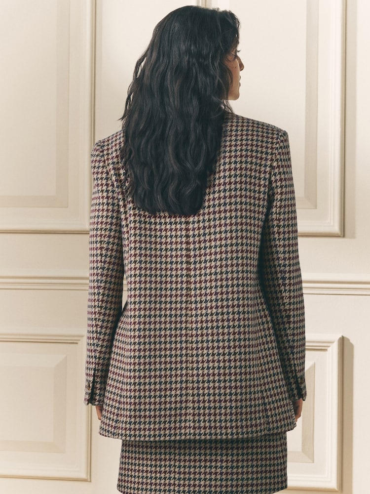 Laura Ashley Brown Heritage Dogtooth Check Blazer with Wool - Image 2 of 7